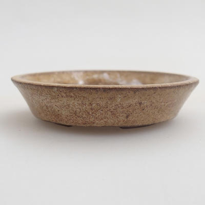Ceramic bonsai bowl 5,5 x 5,5 x 1 cm, color beige - 1