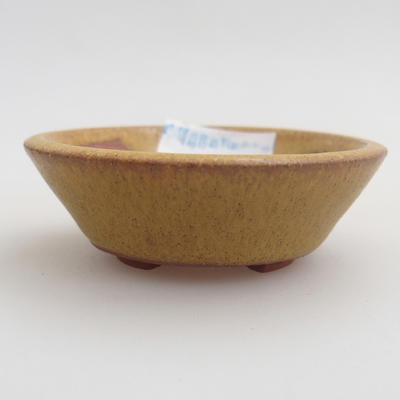 Ceramic bonsai bowl 5,5 x 5,5 x 1,5 cm, yellow color - 1