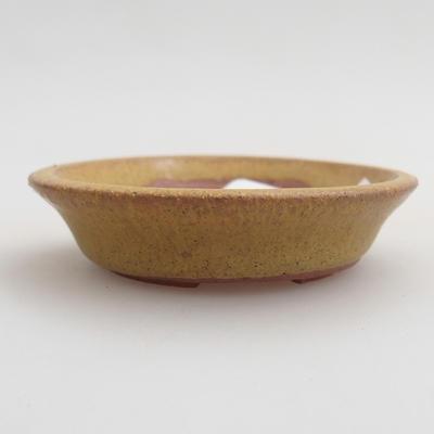 Ceramic bonsai bowl 5,5 x 5,5 x 1,5 cm, yellow color - 1