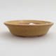Ceramic bonsai bowl 5,5 x 5,5 x 1,5 cm, yellow color - 1/3