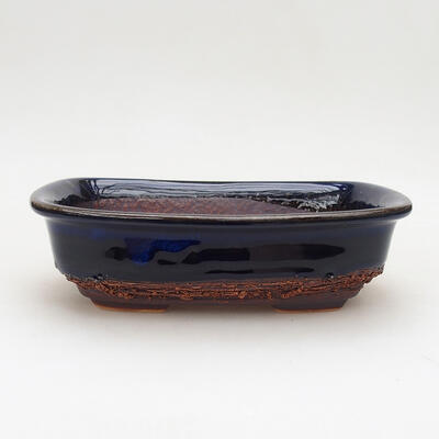 Ceramic bonsai bowl 18 x 13 x 5.5 cm, color blue - 1