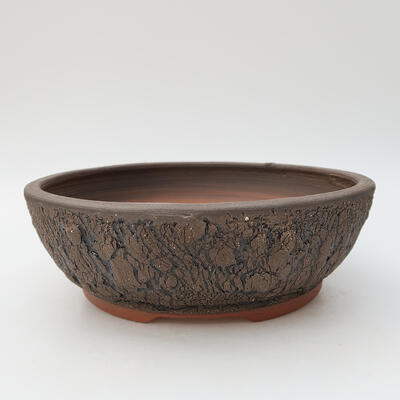 Ceramic bonsai bowl 21.5 x 21.5 x 7 cm, color cracked - 1