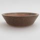 Ceramic bonsai bowl 6 x 6 x 1,5 cm, color brown - 1/3
