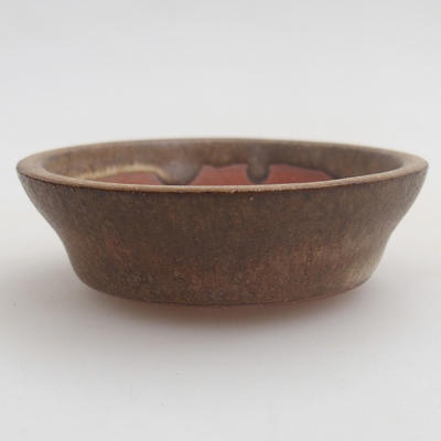 Ceramic bonsai bowl 6 x 6 x 1,5 cm, color brown - 1