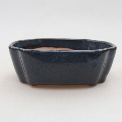 Ceramic bonsai bowl 10 x 7.5 x 3.5 cm, color blue - 1