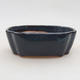 Ceramic bonsai bowl 10 x 7.5 x 3.5 cm, color blue - 1/4