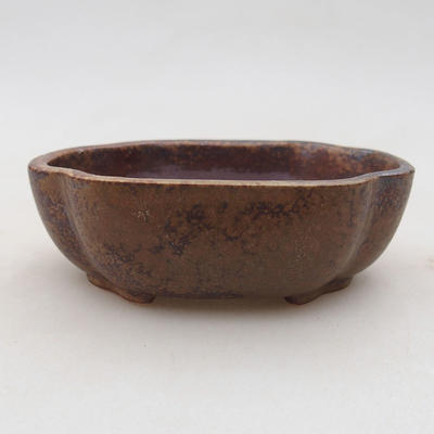 Ceramic bonsai bowl 10 x 8 x 3 cm, color brown - 1