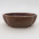 Ceramic bonsai bowl 10 x 8 x 3 cm, color brown - 1/4