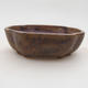 Ceramic bonsai bowl 10 x 8 x 3 cm, brown color - 1/4