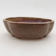Ceramic bonsai bowl 10 x 8 x 3 cm, color brown - 1/4
