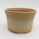 Ceramic bonsai bowl 13 x 13 x 8 cm, yellow color - 1/3