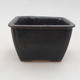 Ceramic bonsai bowl 8 x 8 x 5 cm, gray color - 1/4