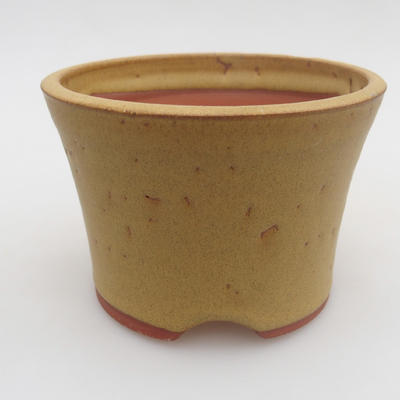 Ceramic bonsai bowl 10 x 10 x 7 cm, yellow color - 1