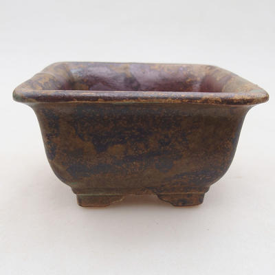 Ceramic bonsai bowl 9 x 9 x 5.5 cm, brown color - 1
