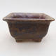 Ceramic bonsai bowl 9 x 9 x 5.5 cm, brown color - 1/4