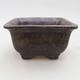 Ceramic bonsai bowl 9 x 9 x 5.5 cm, gray color - 1/4