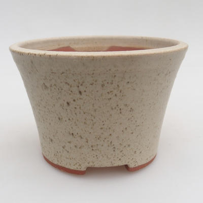 Ceramic bonsai bowl 11 x 11 x 7,5 cm, color beige - 1