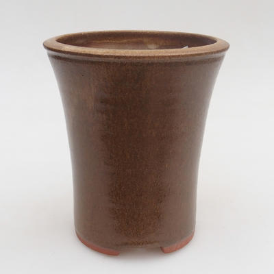 Ceramic bonsai bowl 10 x 10 x 12,5 cm, brown color - 1