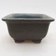 Ceramic bonsai bowl 9 x 9 x 5.5 cm, gray color - 1/4
