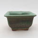 Ceramic bonsai bowl 9 x 9 x 5.5 cm, color green - 1/4