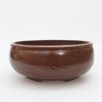 Ceramic bonsai bowl 18.5 x 18.5 x 7 cm, color brown - 1
