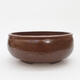 Ceramic bonsai bowl 18.5 x 18.5 x 7 cm, color brown - 1/3