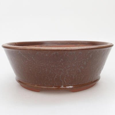 Ceramic bonsai bowl 18.5 x 18.5 x 6.5 cm, color brown - 1