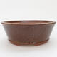 Ceramic bonsai bowl 18.5 x 18.5 x 6.5 cm, color brown - 1/3