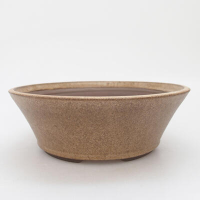 Ceramic bonsai bowl 18.5 x 18.5 x 6.5 cm, color brown - 1