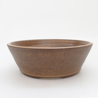 Ceramic bonsai bowl 19 x 19 x 6 cm, color brown - 1