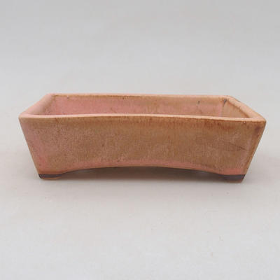 Ceramic bonsai bowl 12.5 x 9.5 x 3.5 cm, brown-pink color - 2nd quality - 1