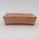 Ceramic bonsai bowl 12.5 x 9.5 x 3.5 cm, brown-pink color - 2nd quality - 1/4
