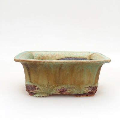 Ceramic bonsai bowl 11 x 9 x 4.5 cm, color green-brown - 1