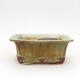 Ceramic bonsai bowl 11 x 9 x 4.5 cm, color green-brown - 1/3