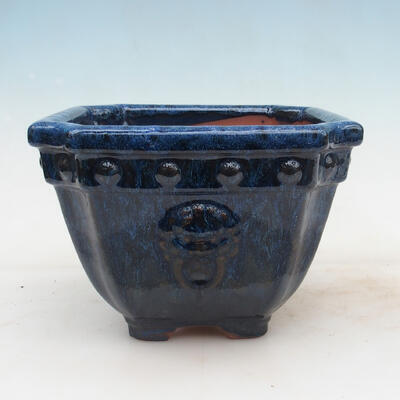 Bonsai bowl 21.5 x 21.5 x 15 cm, color blue - 1