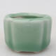 Ceramic bonsai bowl 3.5 x 3.5 x 2.5 cm, color green - 1/3