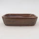 Ceramic bonsai bowl 12.5 x 9.5 x 3 cm, brown color - 2nd quality - 1/4