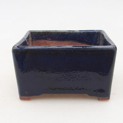 Ceramic bonsai bowl 8.5 x 8.5 x 4.5 cm, color blue - 2nd quality - 1