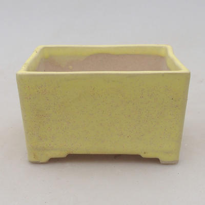 Ceramic bonsai bowl 8.5 x 8.5 x 4.5 cm, color yellow - 2nd quality - 1