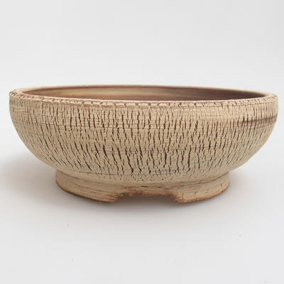 Ceramic bonsai bowl 18,5 x 18,5 x 6,5 cm, color brown - 1
