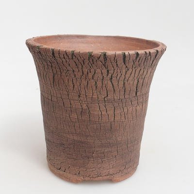 Ceramic bonsai bowl 14 x 14 x 14 cm, brown-green color - 1