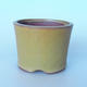 Ceramic bonsai bowl 10.5 x 10.5 x 8 cm yellow-brown color - 1/3