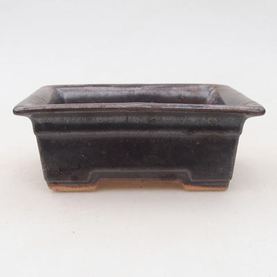 Ceramic bonsai bowl 11 x 8.5 x 4.5 cm, brown color - 2nd quality - 1