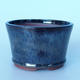 Ceramic bonsai bowl 12 x 12 x 7,5 cm brown-blue color - 1/3