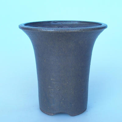 Ceramic bonsai bowl 15 x 15 x 15,5 cm brown-green color - 1