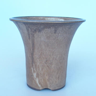 Ceramic bonsai bowl 20,5 x 20,5 x 19 cm brown-beige color - 1