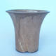 Ceramic bonsai bowl 20,5 x 20,5 x 19 cm brown-beige color - 1/3