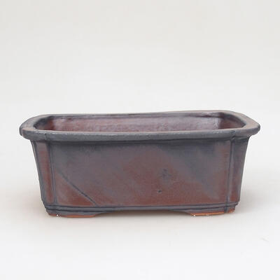 Ceramic bonsai bowl 16 x 12 x 6.5 cm, metal color - 1