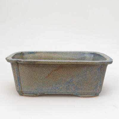 Ceramic bonsai bowl 16 x 12 x 6.5 cm, color blue-brown - 1