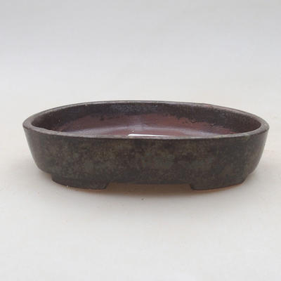 Ceramic bonsai bowl 11.5 x 9 x 2.5 cm, brown-blue color - 2nd quality - 1